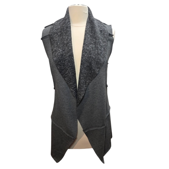 Altar'd State Jackets & Blazers - Altar'd State Vest Small Gray Fleece Vest Open Front Waterfall